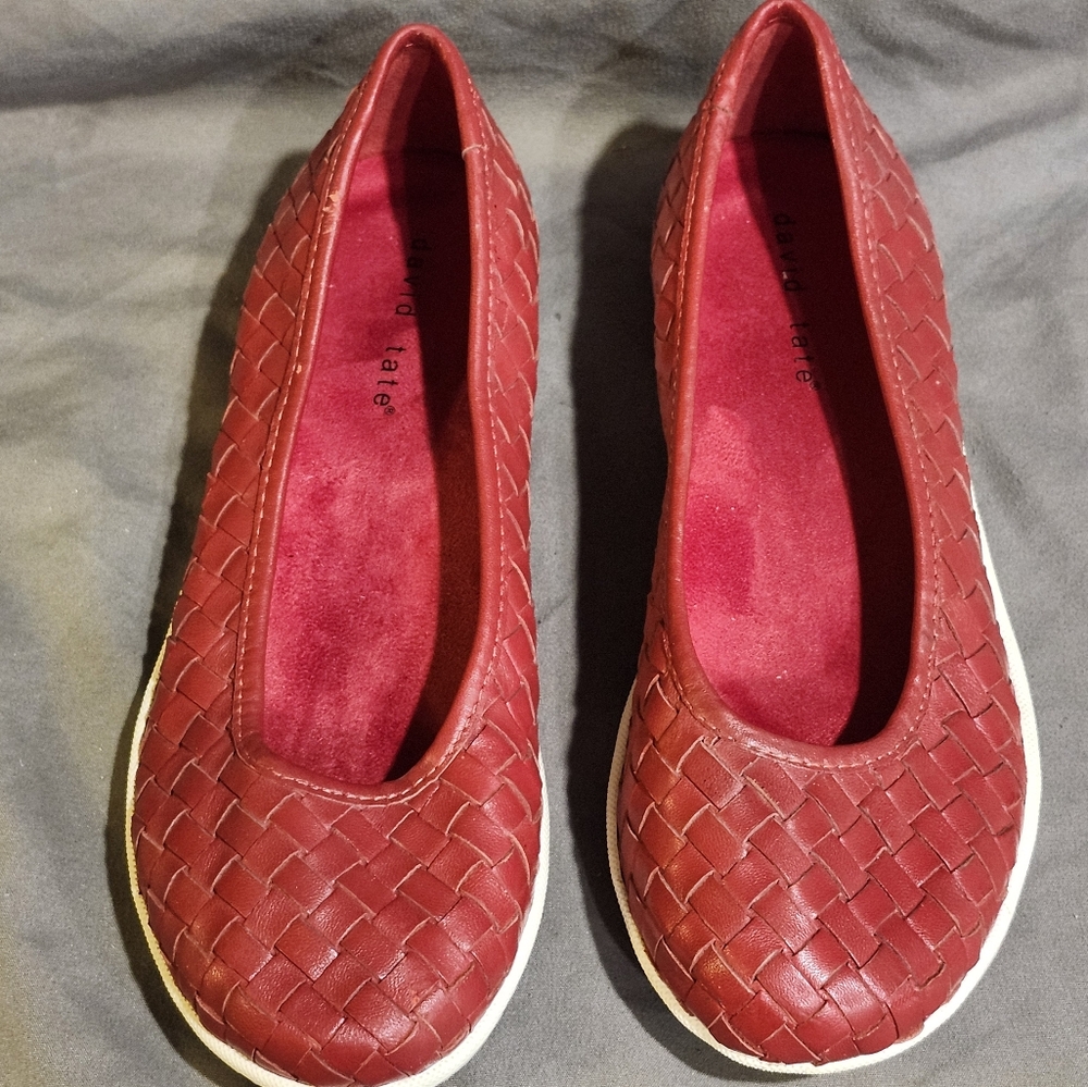 David Tate Women's red woven Ballet flats size 6M